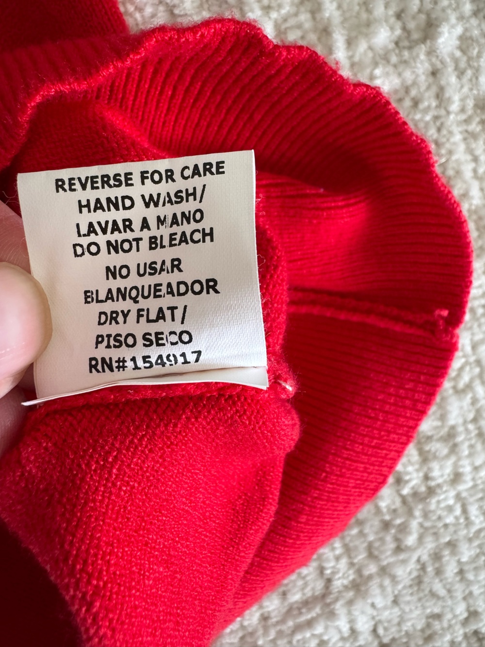NWT Vine & Love Fine Gauge Puff Sleeve Sweater | Red V-Neck Knit - Picture 6 of 6